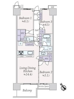 パークホームズ南船橋の間取図