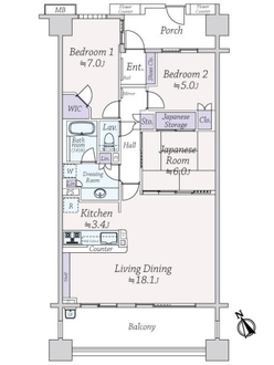 東京プライムウエストの間取図