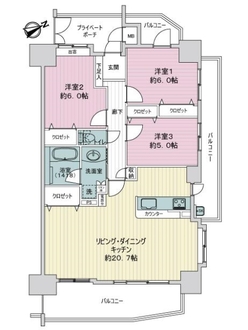 ヴィラージュ堀越弐番館　光彩の街の間取図