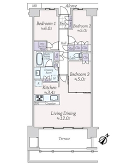 王子飛鳥山ザ・ファーストタワー＆レジデンス　レジデンス棟の間取図