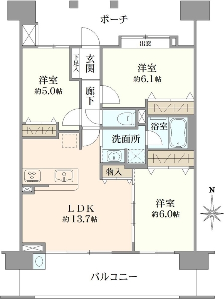 コスモシティ戸田グランキューブの間取図