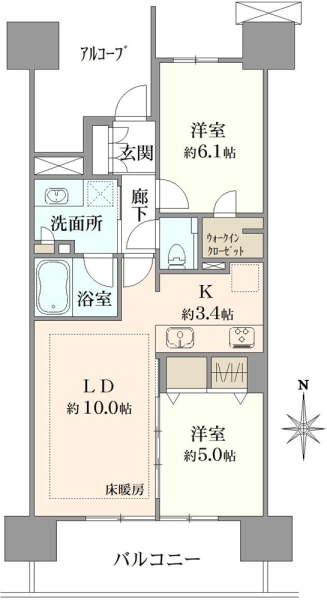 プラウド浦和東仲町ガーデンの間取図
