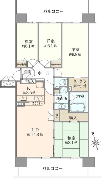 ルネ・アクシアムの間取図