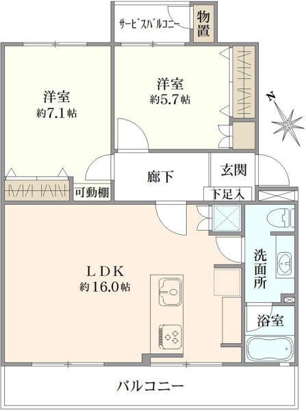西船橋グリーンハイツ3号棟の間取図