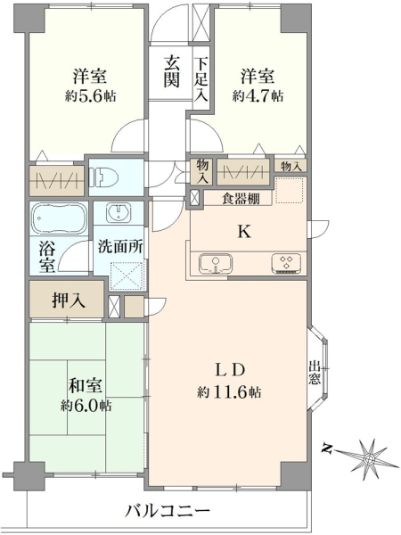 ダイアパレス船橋習志野台の間取図