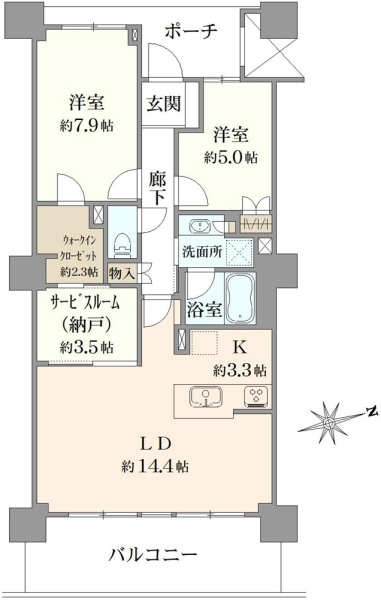 コットンハーバータワーズベイウエストの間取図