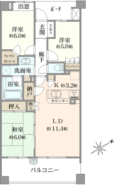 プラウド調布柴崎の間取図