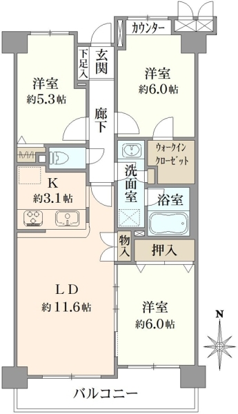 藤和ライブタウン鷺沼東ステージIの間取図