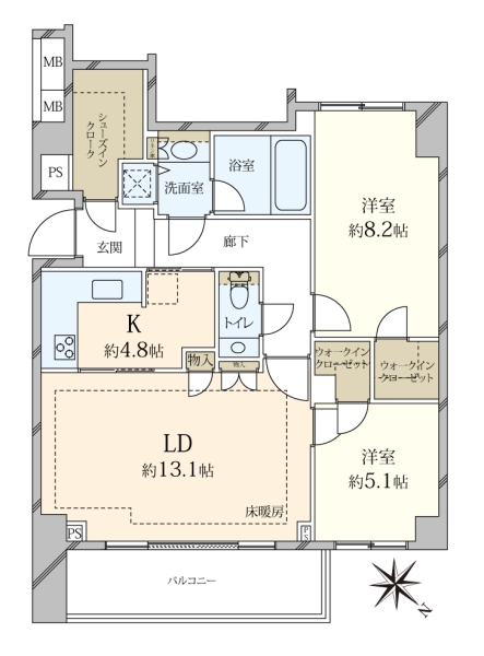 南平台ハウスの間取図