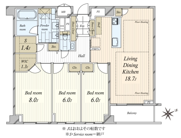 ラ・コルダ弦巻ガーデンコートの間取図