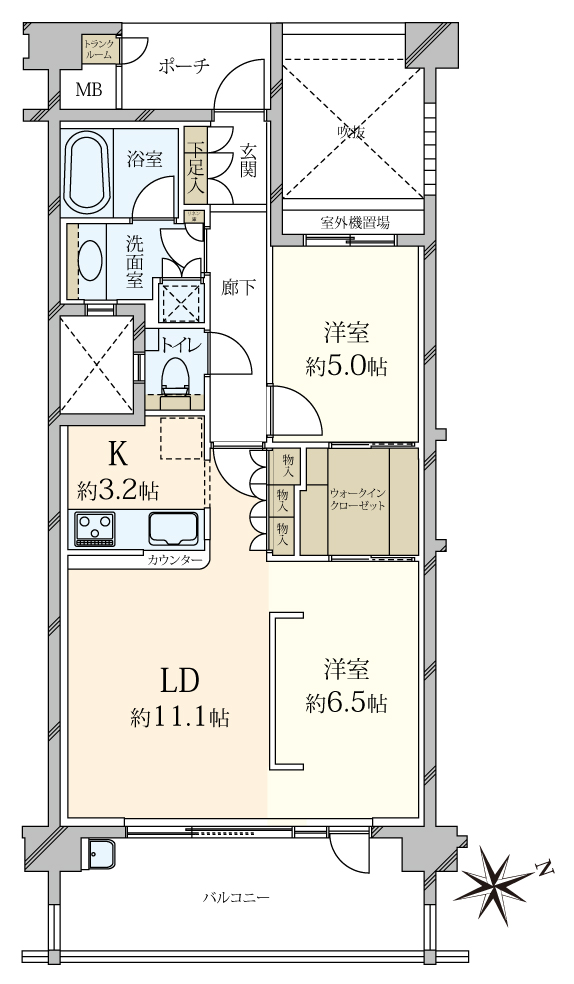 グランウェリス瀬田の間取図