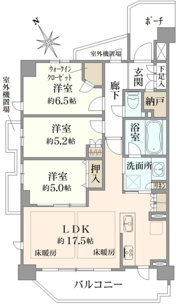プラウド氷川台の間取図