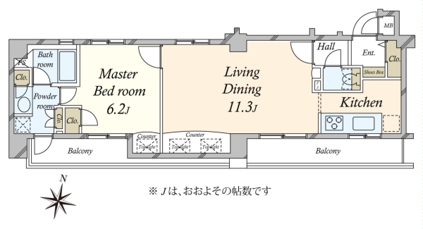 東急ドエル・アルス麻布十番の間取図