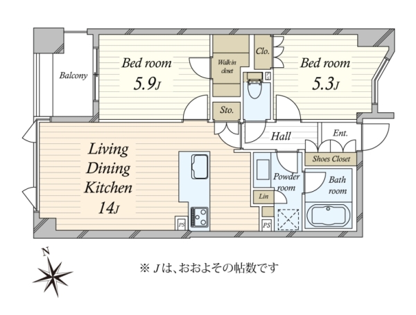 パークホームズセントラルシティ中央区湊の間取図
