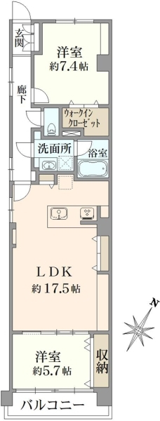 松風園コーポの間取図
