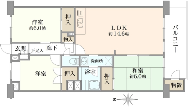 新松戸ハイツの間取図
