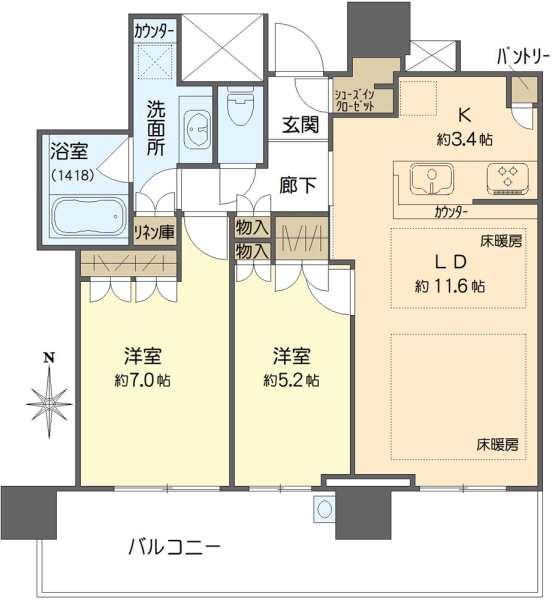パークタワー梅田の間取図