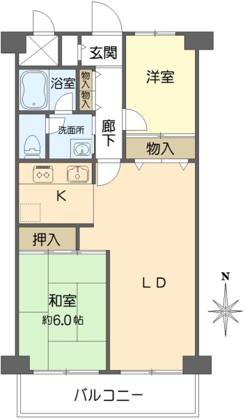 ネオコーポ大阪城公園2号棟の間取図