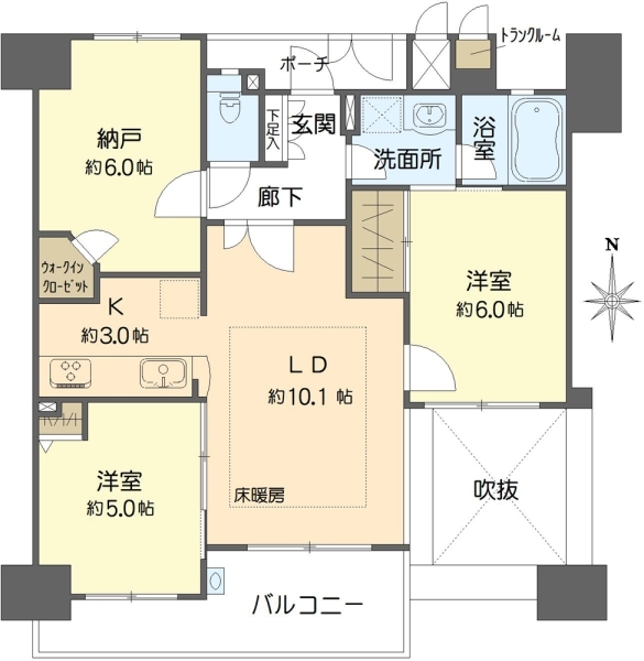 エステムコート谷町六丁目IIアクティーネの間取図