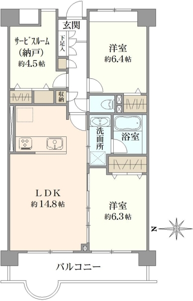 東急ドエルアルス多摩川の間取図