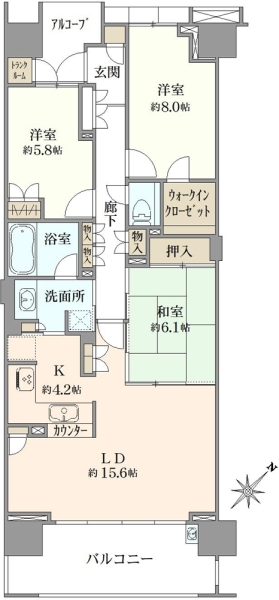 グランドメゾン東戸塚2番館の間取図