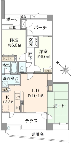 ローズガーデン行徳ラティオの間取図