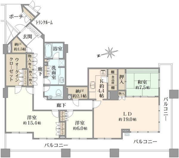 パークシティ市川B棟の間取図