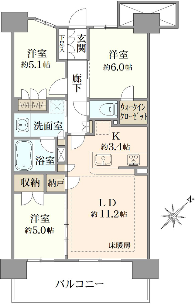 ウエリス浦和美園ノーステラスの間取図