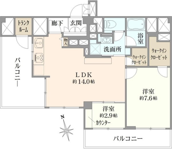 市ヶ谷左内坂ハイムの間取図