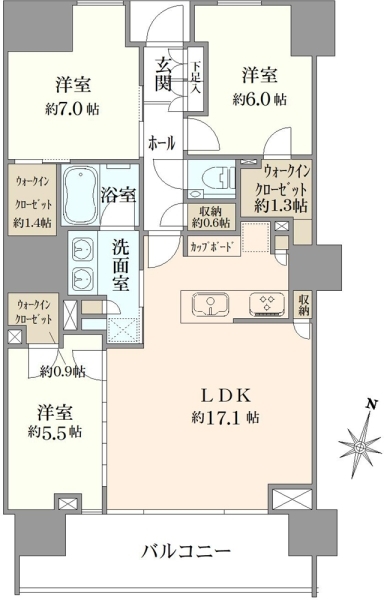 パークシティ高田馬場の間取図