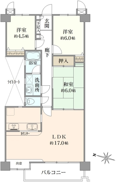 パシフィックパレス武蔵浦和の間取図