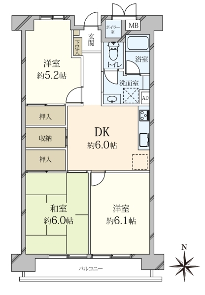 岡本パークマンションの間取図