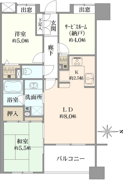 レーベンハイム竹ノ塚ヴィナロスの間取図
