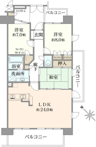 グランシティレイディアントタワーR棟の間取図
