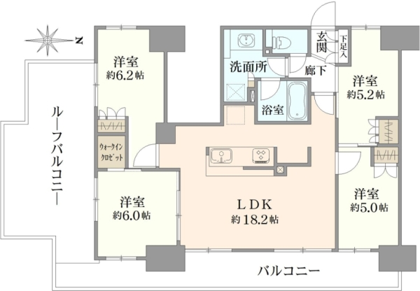 プレサンスロジェ町屋の間取図