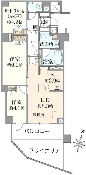 オープンレジデンシア中野坂上コートの間取図