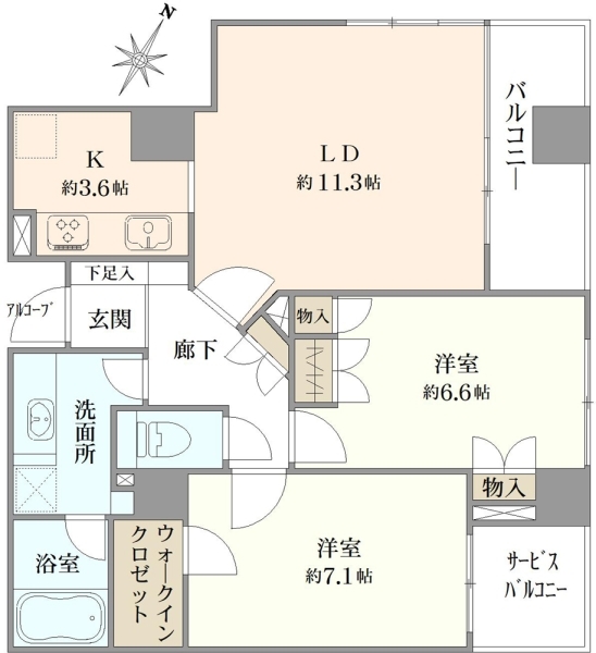 ヒルズ本駒込山の手台の間取図
