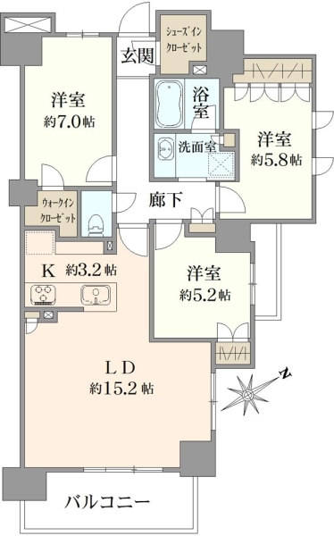 プラウド瑞穂陽明の間取図