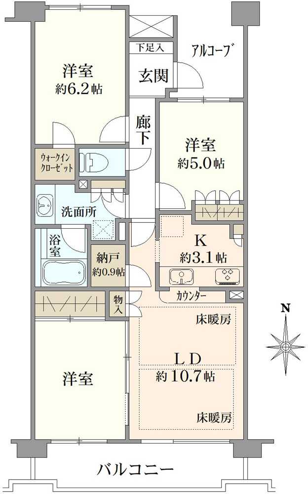 ファストジュール北浦和ガーデンズコートの間取図