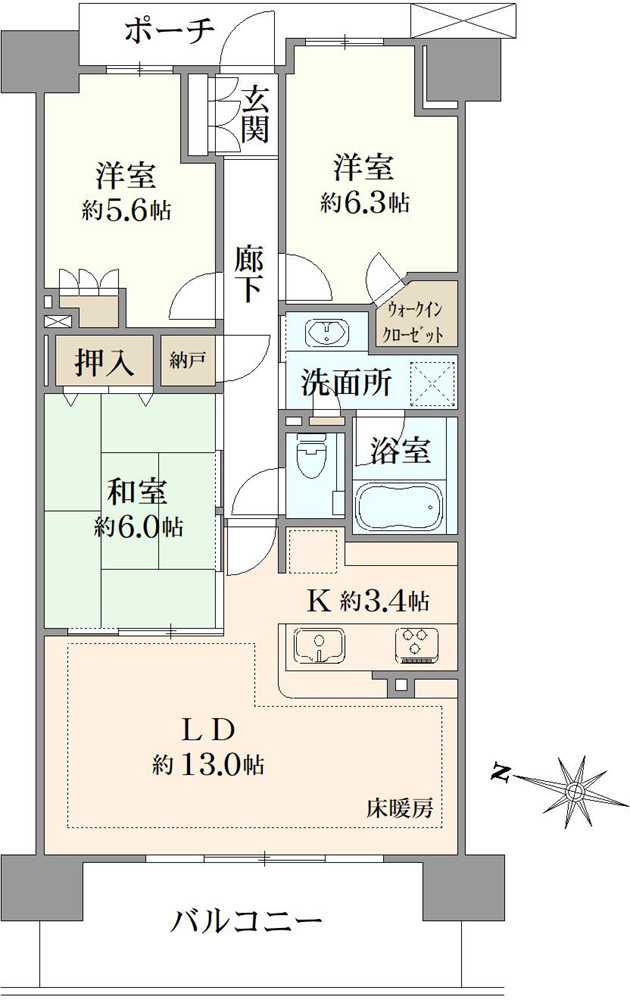 プラウドシティ浦和ガーデンコートの間取図