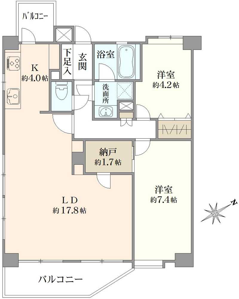 コスモ武蔵浦和ガーデンフォルム弐番館の間取図
