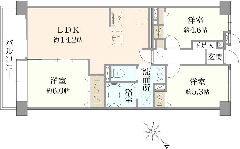 南浦和第5ローヤルコーポの間取図