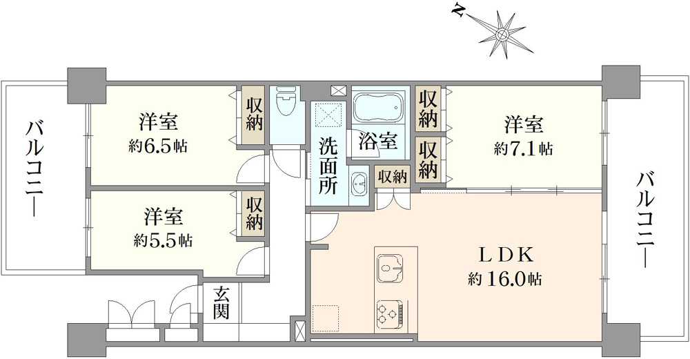 ヒルズ南浦和パークグランデージの間取図