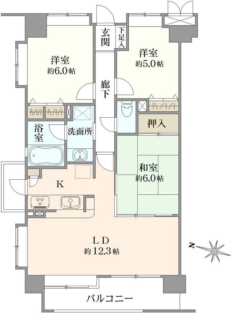 ダイアパレス浦和常盤オリヴィエ・ブランの間取図