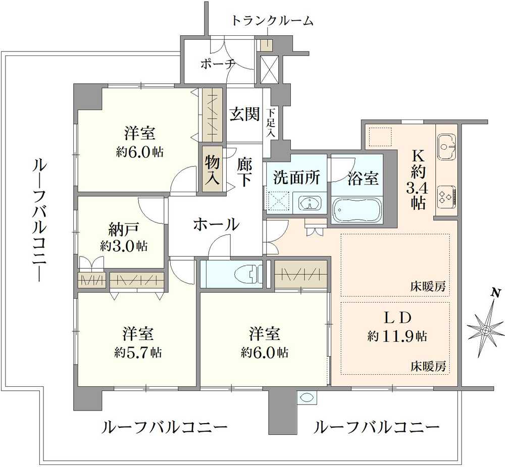 ヴェルビュ南浦和弐番館の間取図