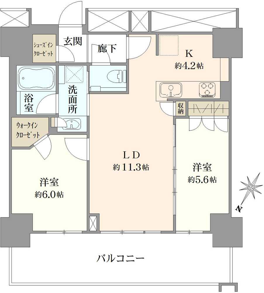 プラウドタワー金町の間取図