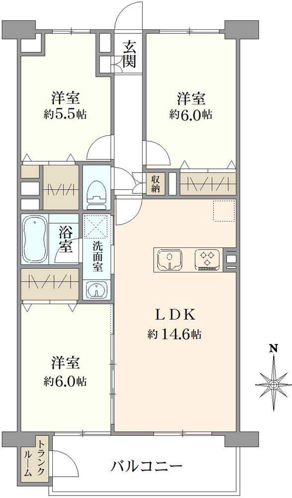 新松戸ハイツの間取図