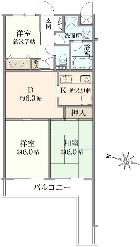 北小金エクセルヒルズの間取図