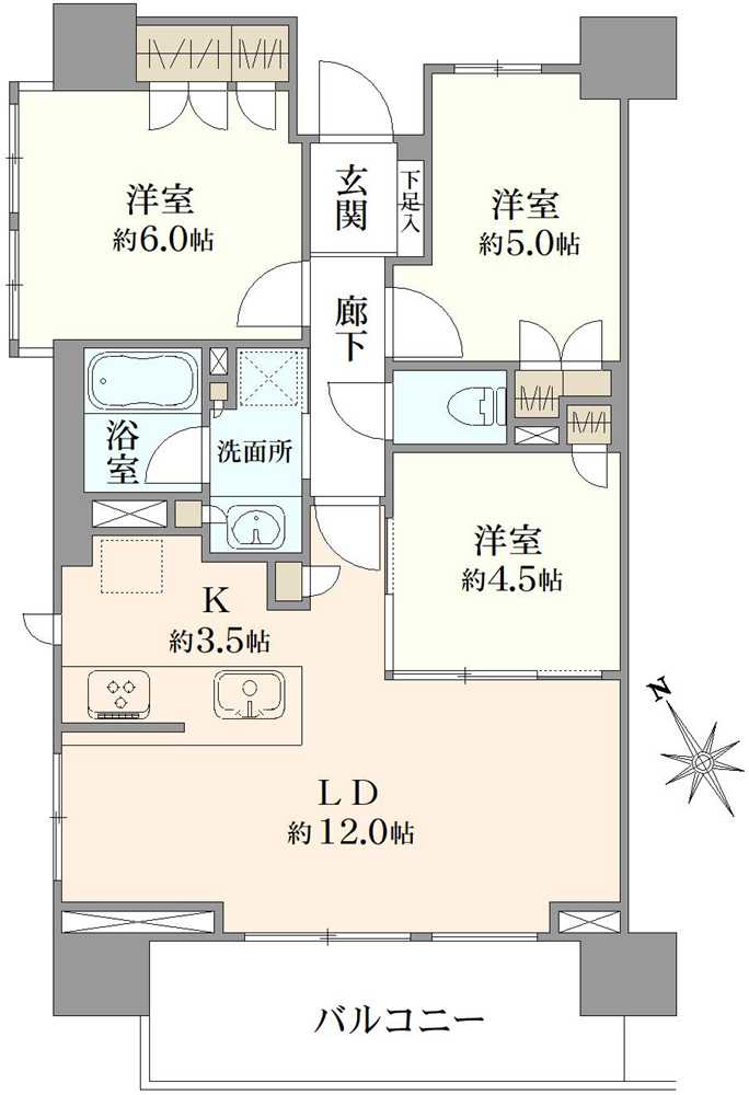 ライオンズ船橋本町マークスフォートの間取図