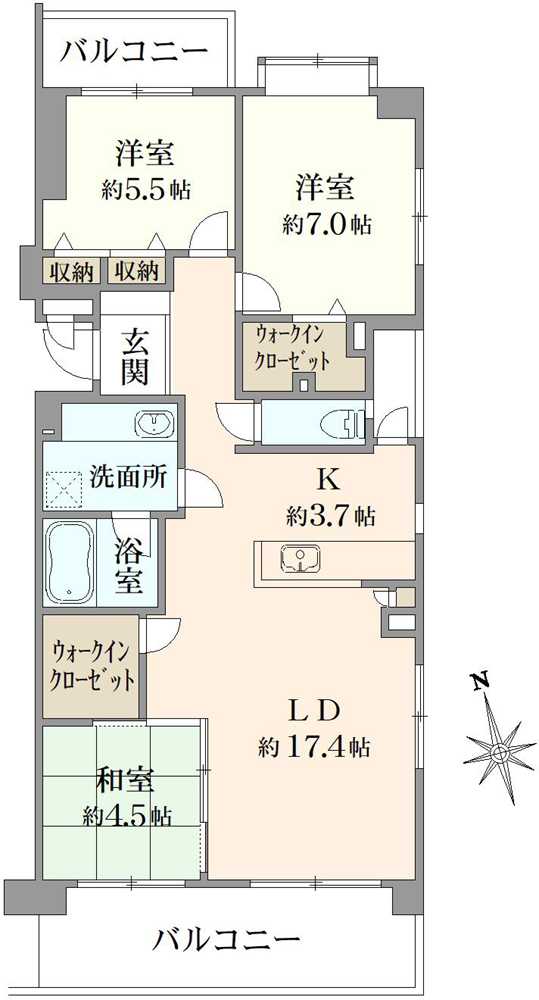 フラッツ鷺ノ宮の間取図